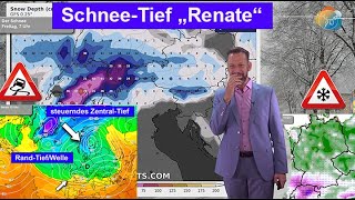 SchneeTief quotRenatequot im Südwesten Milderung am Wochenende Wettervorhersage 2127112024 Glätte [upl. by Nylcaj]