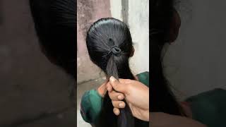 Simple Ponytail hack hairstyle ytshorts shorts trending [upl. by Aenel]