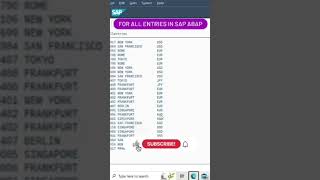 how to create for all entries in sap shorts subscribe abapprogramming sap [upl. by Medlin]