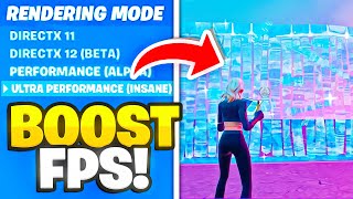 Best Fortnite Performance Mode Settings FPS BOOST [upl. by Yentterb]