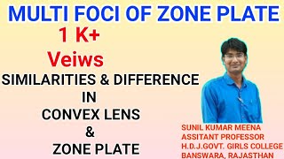 Multi foci of zone plate  Comparison between zone plate and convex lens [upl. by Tobias]