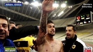 Soccer player gives Nazi salute on field [upl. by Nichole]