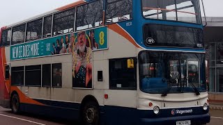 Retford bus station Dennis Trident Alexander ALX400 18320 [upl. by Hsara]