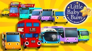 Bus Song  Ten Little Buses  Nursery Rhymes for Babies by LittleBabyBum  ABCs and 123s [upl. by Rammus]