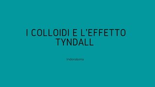 I colloidi e leffetto tyndall [upl. by Sitruk]