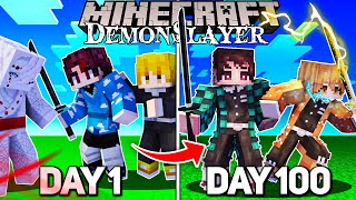 We Survived 100 Days In Demon Slayer Minecraft  Duo Demon Slayer Minecraft 100 Days [upl. by Branca]