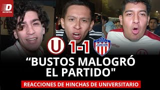 Hinchas de UNIVERSITARIO reaccionan a EMPATE ante JUNIOR por la COPA LIBERTADORES  DE CONTRA [upl. by Peony]