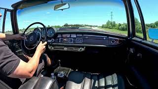 1969 Mercedes Benz 280SE Cabriolet driving [upl. by Nnayram171]