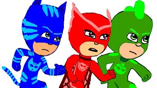 The PJ Masks Transformation Made with iArtbook and YoDoodle 🐱🦉🦎💙❤️💚🔵🔴🟢🟦🟥🟩 [upl. by Catton]