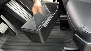 Front Under Seat Storage Box Installation accessories cybertruck [upl. by Portwin]