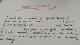 Acknowledgement Presentation paper study materialfor students [upl. by Marquardt]