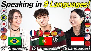 3 Polyglots Speaking in 9 Different LanguagesKeep Switching Languages [upl. by Loesceke]