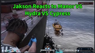 Jakson Reacts to Manor VS Hydra VS Cypress  NoPixel 40 GTA RP [upl. by Gnoh]