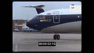 1970s London Heathrow BOAC VC10 707 747 Landing [upl. by Dadirac]