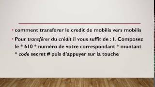 comment transferer le credit de mobilis vers mobilis [upl. by Hanley]