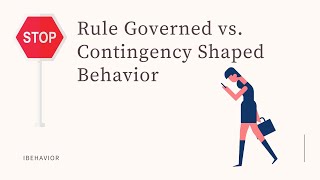 Rule Governed Behavior vs Contingency Shaped Behavior [upl. by Ashbaugh]