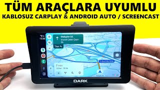 Tüm Araçlarla Uyumlu 7 Kablosuz Carplay amp Android Auto  Screen CAST [upl. by Antonin]