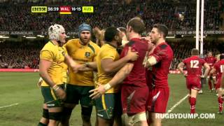 George North and Richard Hibbard HUGE hits vs the Wallabies in lead up to Folau try [upl. by Sucram]