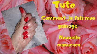 Tuto  Comment je fais mon gainage en gel  Manucure rouge [upl. by Ingar]