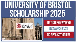 🇬🇧How to Apply for University of Bristol Think Big Scholarship 2025 🎓  No Applica Fee  No Tuition🌍 [upl. by Nylarad]