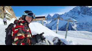 Snowboarding The French Alps  Chamonix Mont Blanc France [upl. by Annuhsal151]