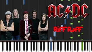 ACDC  Riff Raff Synthesia Tutorial [upl. by Ilwain]