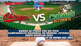 Horarios y Donde Ver EN VIVO Chiriqui vs Chiriquí Occidente en el Campeonato de Béisbol Juvenil 2024 [upl. by Toomin]