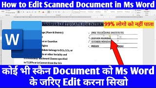 How to Edit Scanned Document in MS Word [upl. by Berthold]