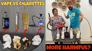 HUKKAH Vs Cigerret Vs Vape Vs Bidi 😡 Kaunsi Khatarnak hai 😱 Experiment [upl. by Saxe]