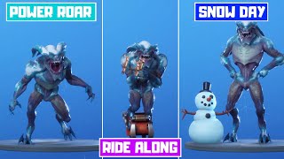 NEW All Leaked Fortnite Emotes v1130 Snow Day Leapin Power Roar Ride Along and more [upl. by Allemac]