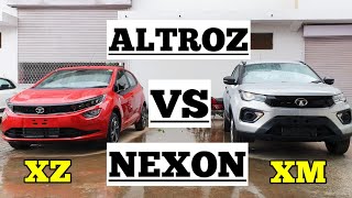 Tata NEXON XM vs Tata ALTROZ XZ PETROL TOP  Which One to Buy in ₹9 Lacs  TATA CARS BATTLE [upl. by Eelak]