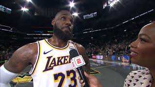 LeBron James talks Lakers impressive win in San Antonio 🎤 [upl. by Agretha]