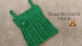 Blusa de crochê infantil  Passo a passo [upl. by Iloj693]