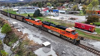 Norfolk Southern coal train 72Z takes off from the Rockwood Tennessee siding on 111524 [upl. by Domineca]