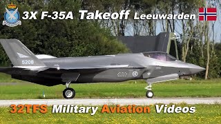 4K Norwegian F35 Lightning II Takeoff Leeuwarden AB [upl. by Nnylarej843]