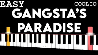 Coolio  Gangstas Paradise SLOW EASY Piano Tutorial [upl. by Trbor]