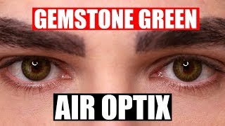 VERDE FOLHA  GEMSTONE GREEN  AIR OPTIX LENSES REVIEW [upl. by Renaud]