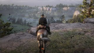 Relax with horse steps combined with rain  RDR2 ASMR [upl. by Ahsyle]