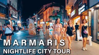 Marmaris Nightlife City Center Tour Turkey 4K [upl. by Weiser]