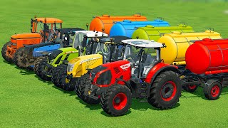 JOHN DEERE vs FENDT vs CLAAS vs VALTRA vs MCCORMICK TRACTORS BATTLE  Farming Simulator 22 [upl. by Llevert]