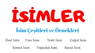 İsimler Adlar  İsimler Konu Anlatımı I İsim Çeşitleri ve Örnekleri [upl. by Eahc919]