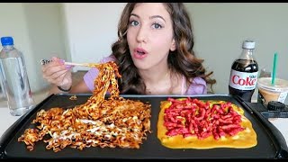 CHEESY NOODLES  CHIPOTLE RANCH HOT CHEETOS WITH CHEESE MUKBANG Eating Show  MEESH LA [upl. by Reave]