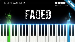 Faded  Alan Walker  INTERMEDIATE Piano Tutorial [upl. by Jarin751]