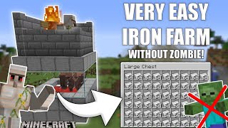 EASIEST Minecraft Bedrock Iron Farm EVER [upl. by Innoc123]