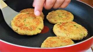 BURGER TONNO E PATATE SENZA FRIGGERE SENZA FORNO 3 INGREDIENTI 10 MINUTI burger di patate e tonno [upl. by Reivaxe]