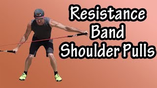 Resistance Band Shoulder Pulls  How To Do Shoulder Pulls With A Resistance Band [upl. by Arimahs]