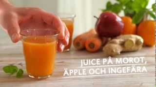 Morotsjuice med äpple och ingefära [upl. by Yorick]