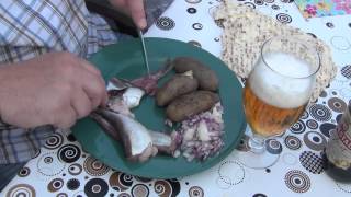 The traditional Swedish way to eat surströmming [upl. by Campball]