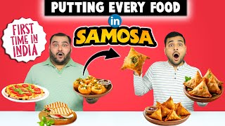 Putting Every Food In Samosa Challenge  Making Unique Samosa  Viwa Food World [upl. by Naara]