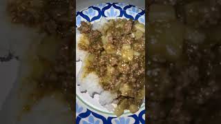 ground beef w potato’s in green salsa over rice [upl. by Greenberg380]